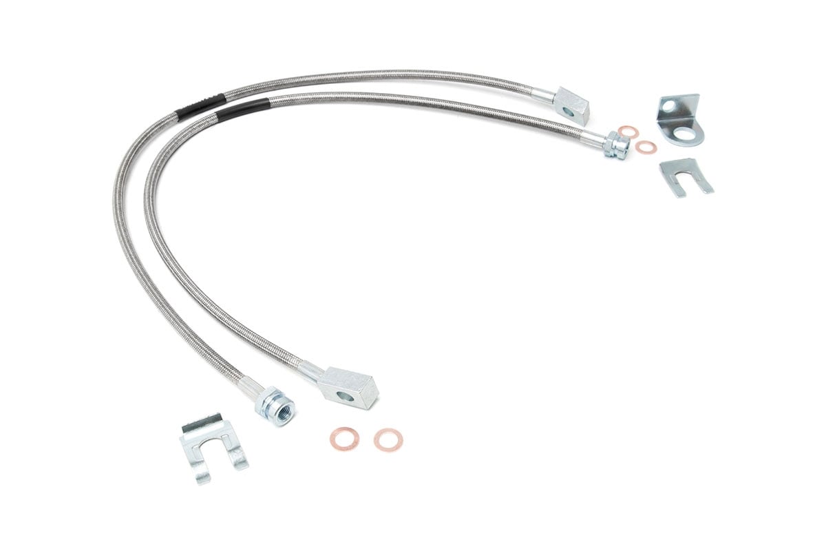 Jeep Wrangler Brake Lines - Front - Rough Country - Extended Steel, 4-6